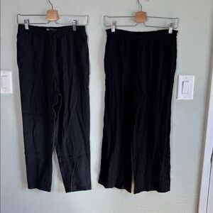 Zara Size XS/S Black Pants Bundle Crinkle Drawstring Pants XS & Elastic Waist S